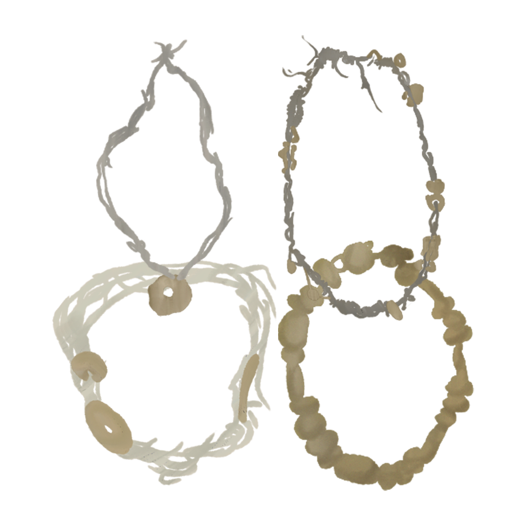 Yeezy Gold, Wool, and Precious Stone Necklaces product image